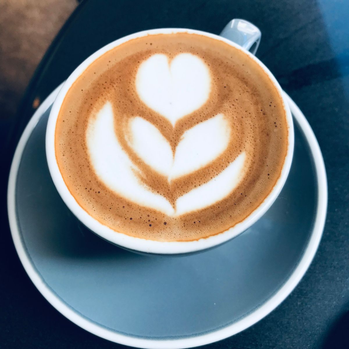 Flat white, first pour of the morning.